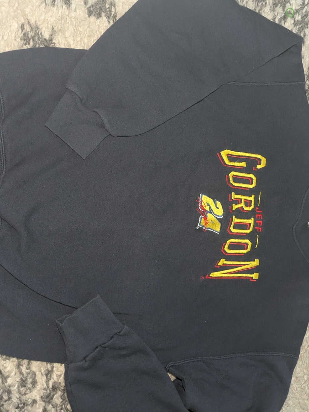 Chase Authentics Black Crewneck with Yellow and Red "Gordon 24" Logo